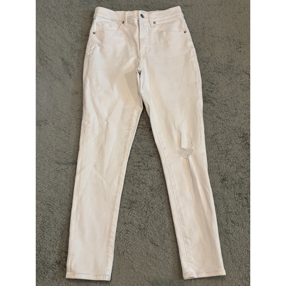 Express Jeans Women's 4R White Skinny High Rise Denim Stretch Casual